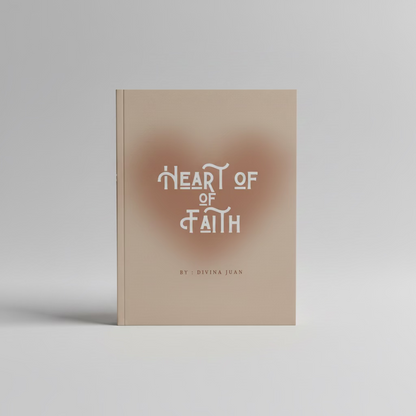 Book titled 'Heart of Faith' by Divina Jean on a textured gray surface