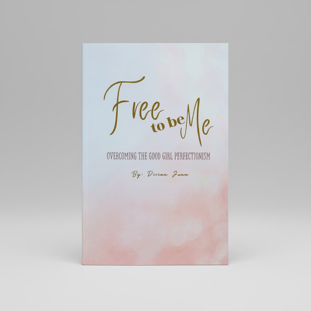 Book titled 'Free to be Me' on a textured white surface