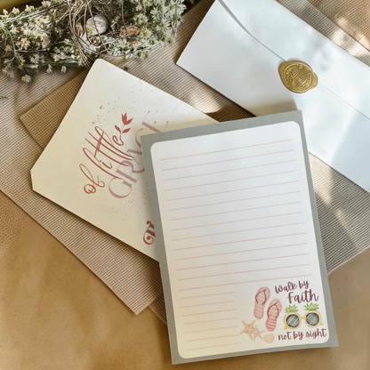 Christian Notepad | Walk by Faith Notepad | Faith-Based Stationery | Of Little Grace