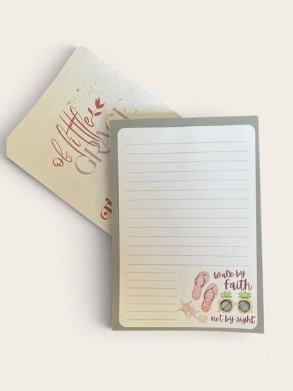 Christian Notepad | Walk by Faith Notepad | Faith-Based Stationery | Of Little Grace